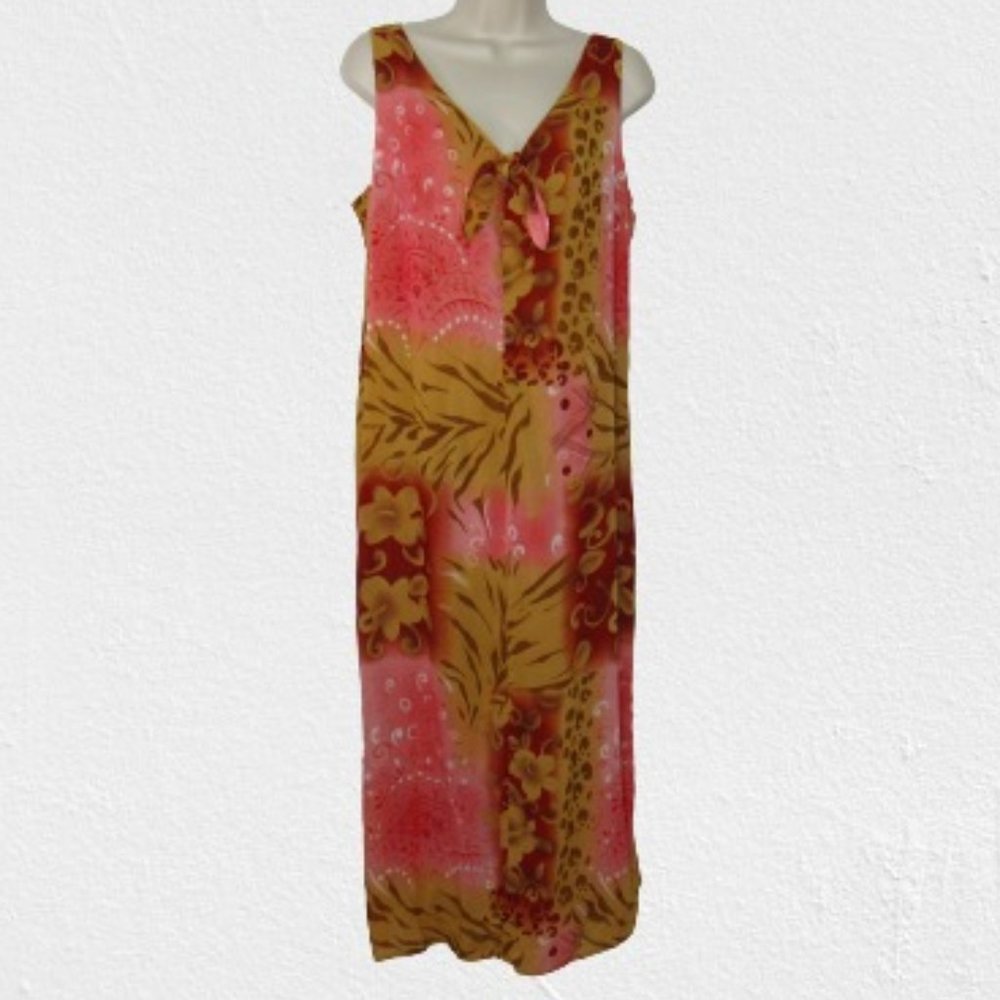 A Wild Thyme Vintage Women's Summer Floral Sleeveless Maxi Dress Size 14